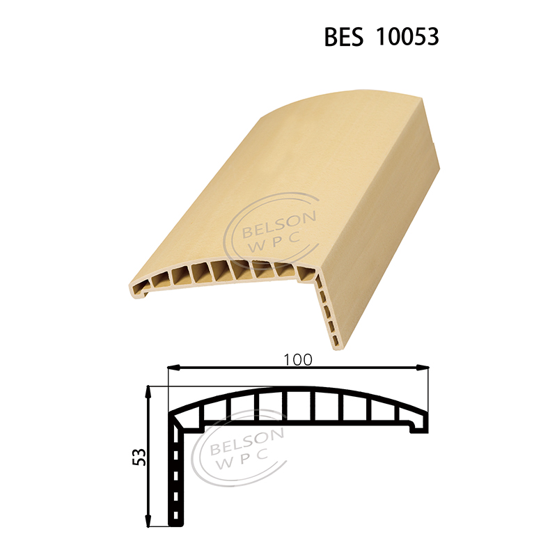 Belson WPC BES-10053 hosszúság, testreszabott 10 cm széles kör alakú WPC architráv speciális ügyfelek számára készült WPC ajtóvonalak számára